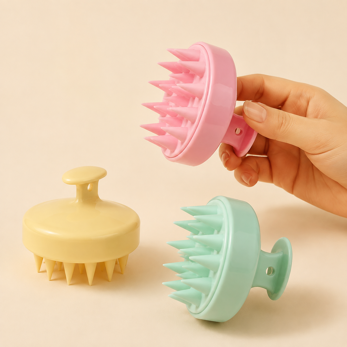 Brosse masseuse pour le cuir chevelu