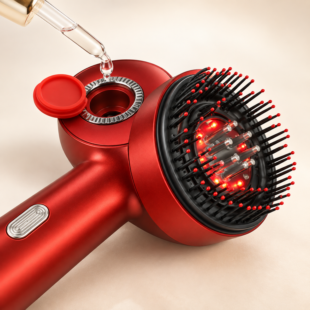 Peigne Masseur Cuir Chevelu Lumière Rouge | Stimule la Pousse & Apaise le Stress