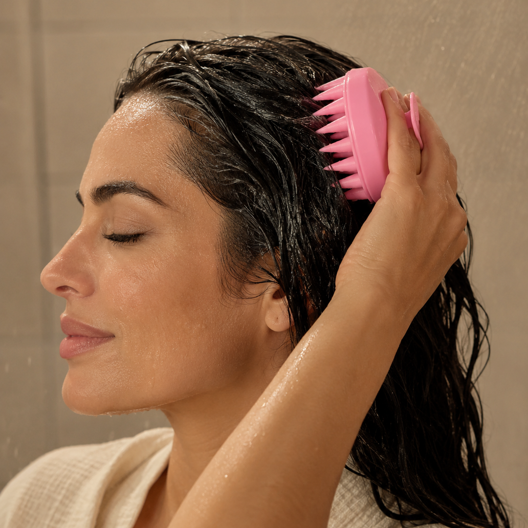 Brosse masseuse pour le cuir chevelu